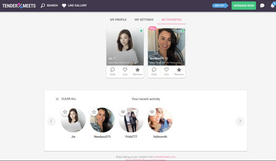 Jak hledat lidi na TenderMeets?