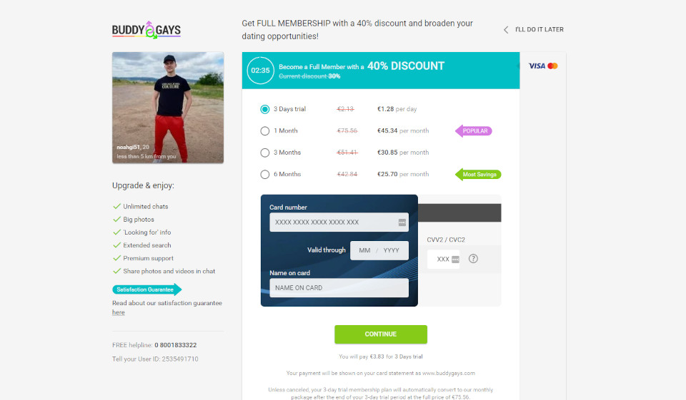 Registrace a profil