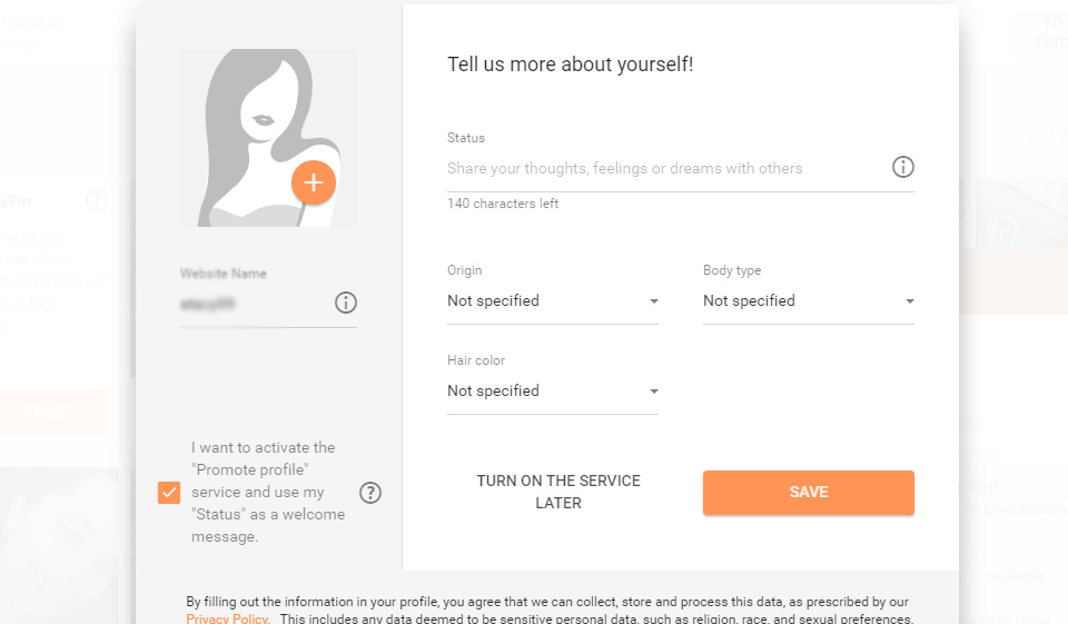 Registrace a profil